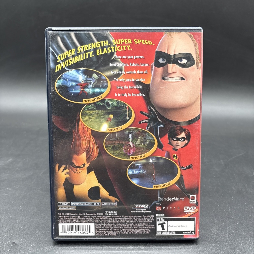 The Incredibles (Sony PlayStation 2, 2004) PS2 Greatest Hits Disney Tested - Picture 2 of 3